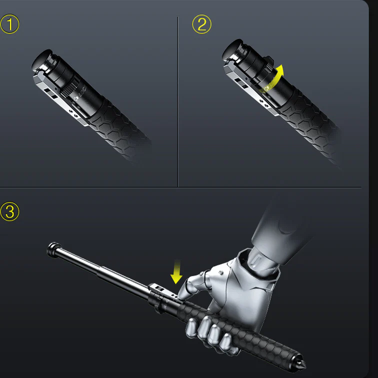 Automatic Hiking Walking Stick Safety Trekking Pole - Image 7