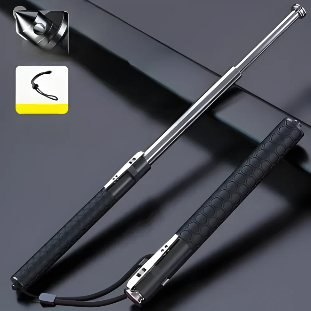 Automatic Hiking Walking Stick Safety Trekking Pole - Image 9