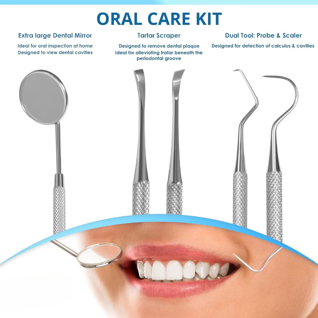 Dental Tools | Stainless Steel Tartar Remover Set for Home - Image 5