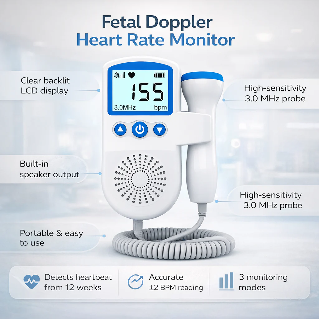 Fetal Doppler Heart Rate Monitor with LCD Display - Image 4