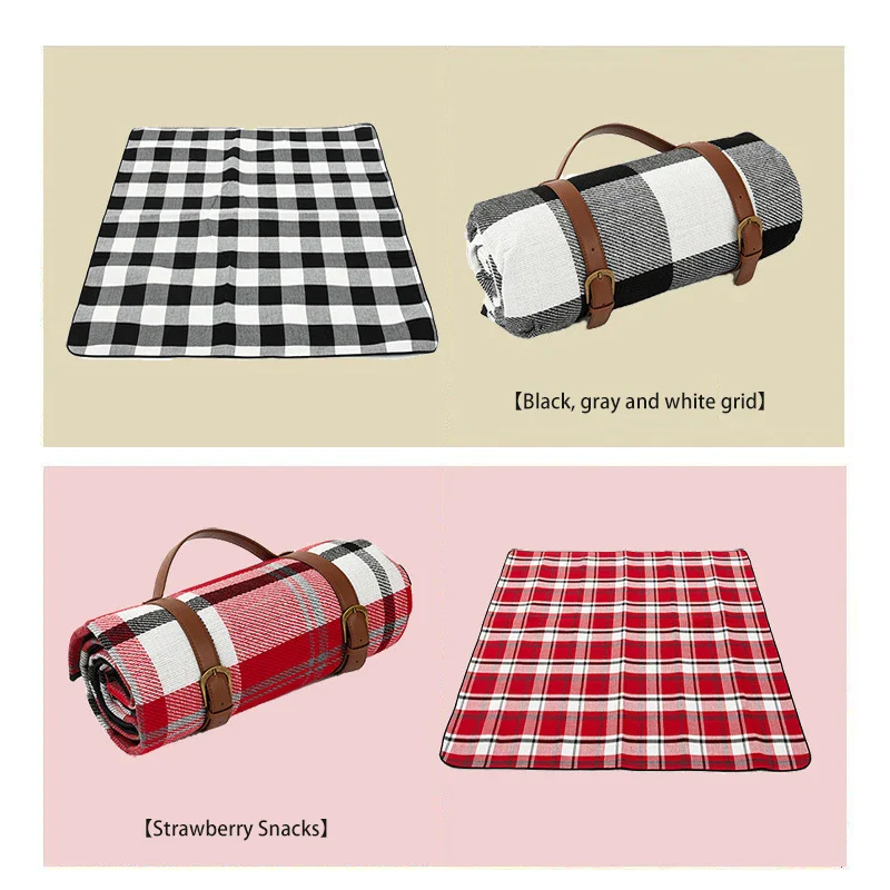 Outdoor Plaid Picnic Blanket | Waterproof Foldable Mat - Image 5