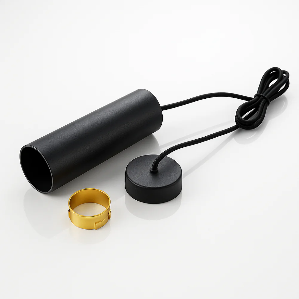 Pendant Light Black Aluminum Tube Style - Image 3