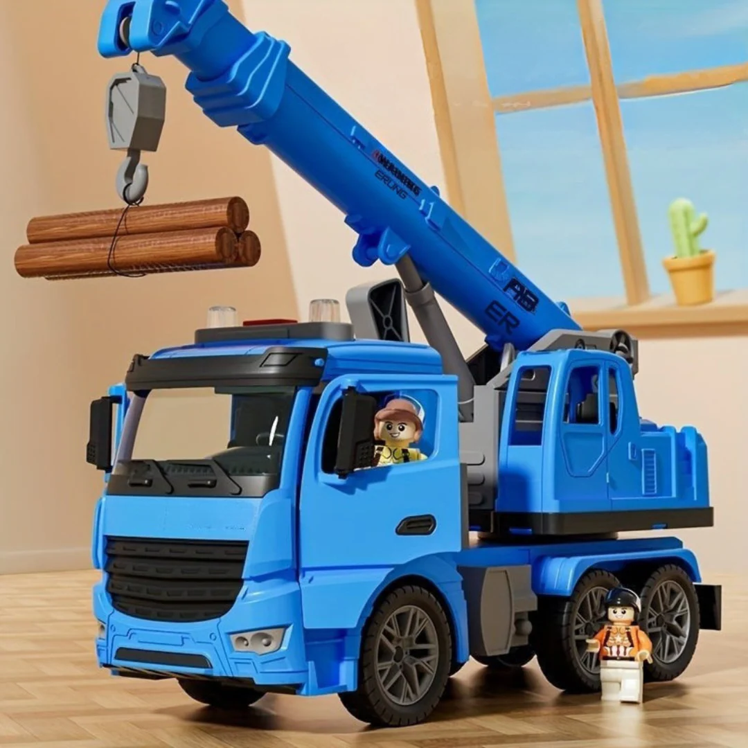 Toy Crane Truck with Lights and Sounds - Image 5