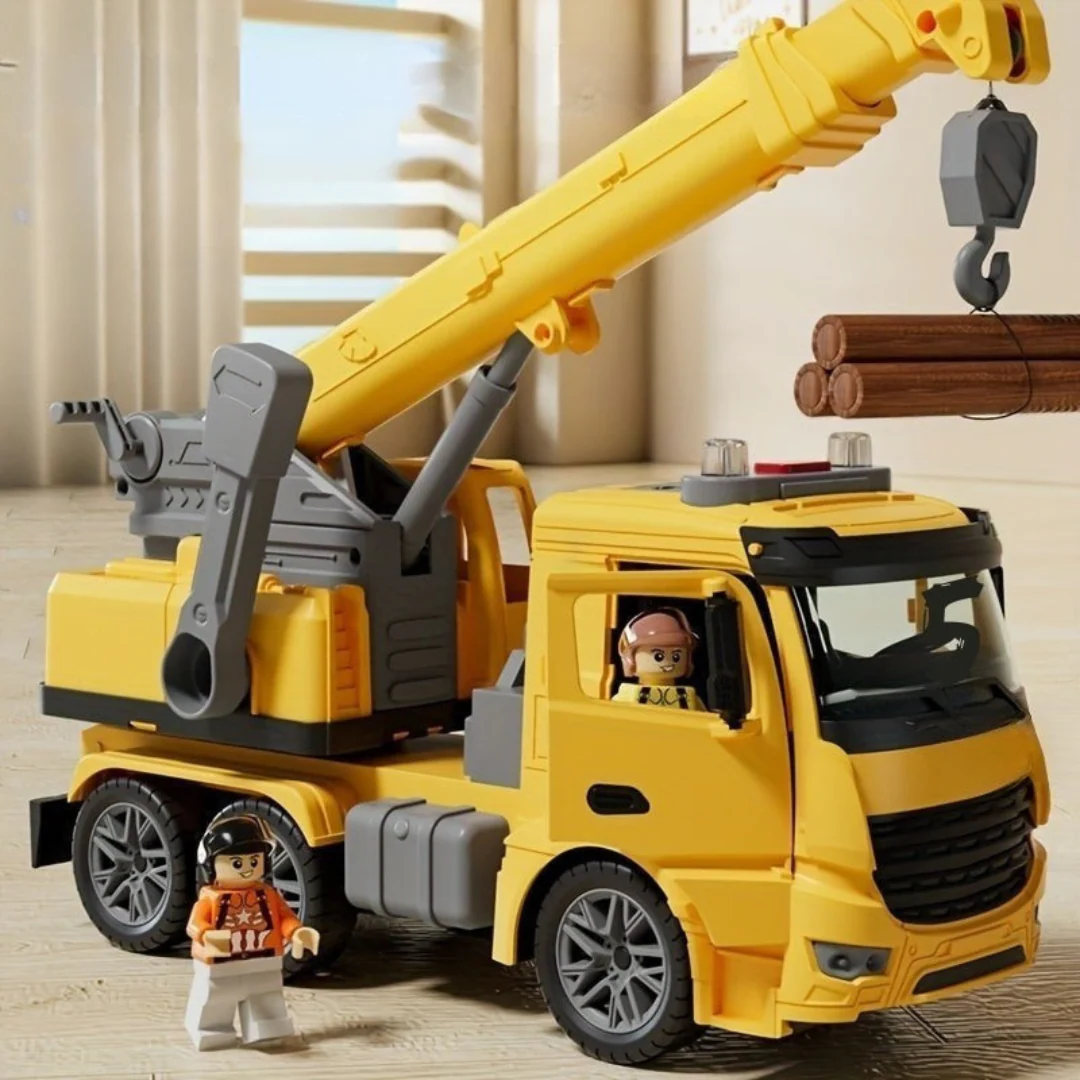 Toy Crane Truck with Lights and Sounds - Image 6