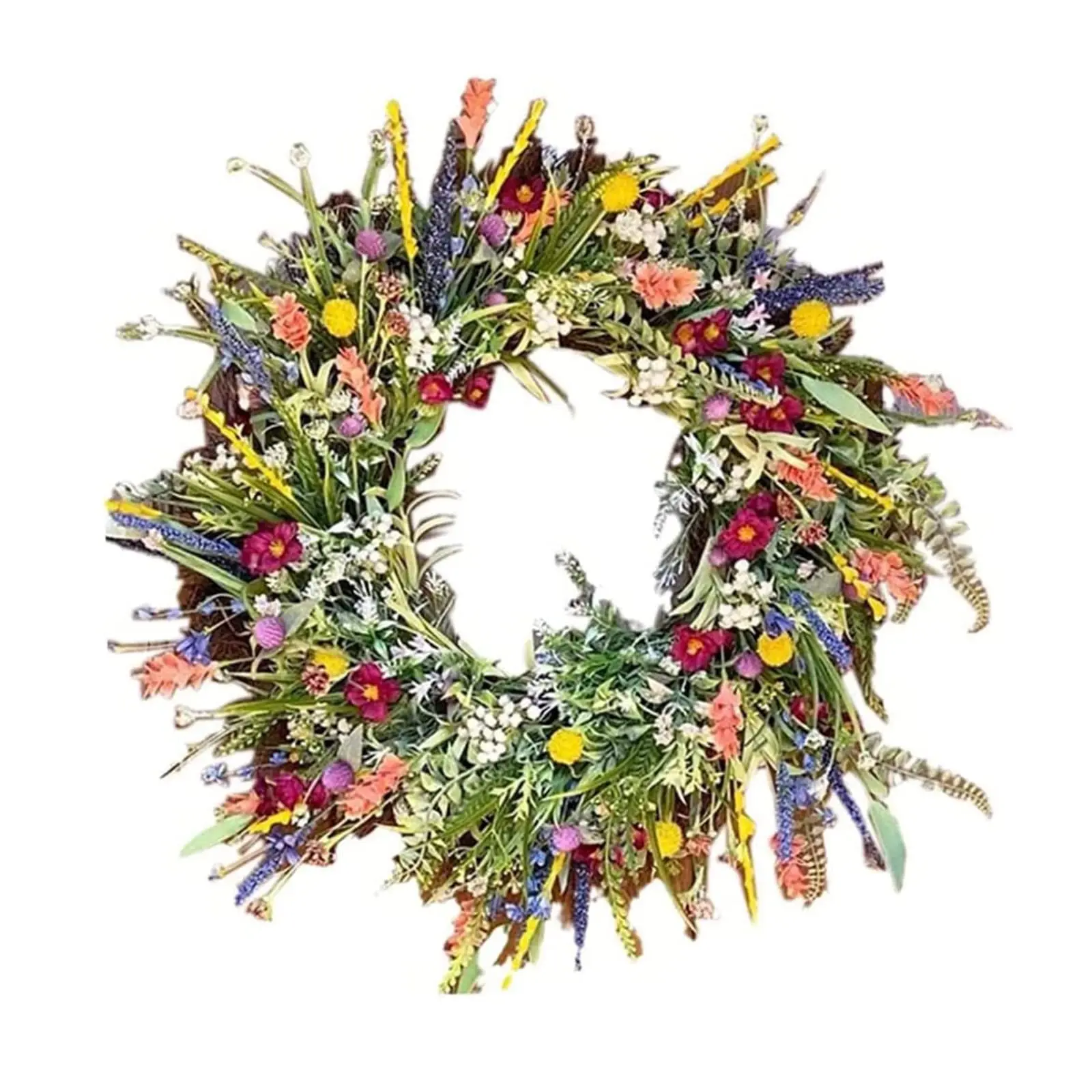 Vibrant Bloom Door Wreath | Handmade Floral Decor - Image 3