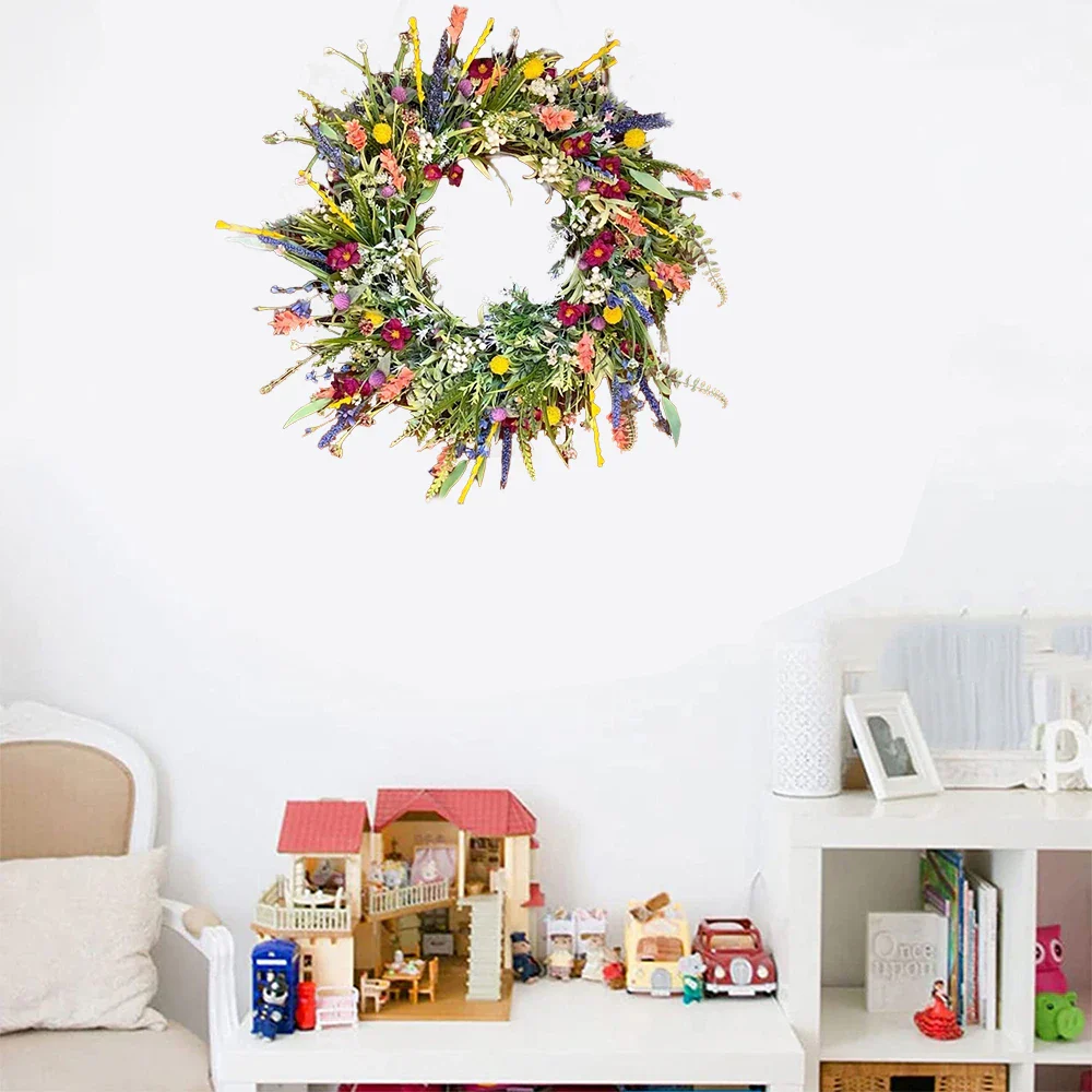 Vibrant Bloom Door Wreath | Handmade Floral Decor - Image 5